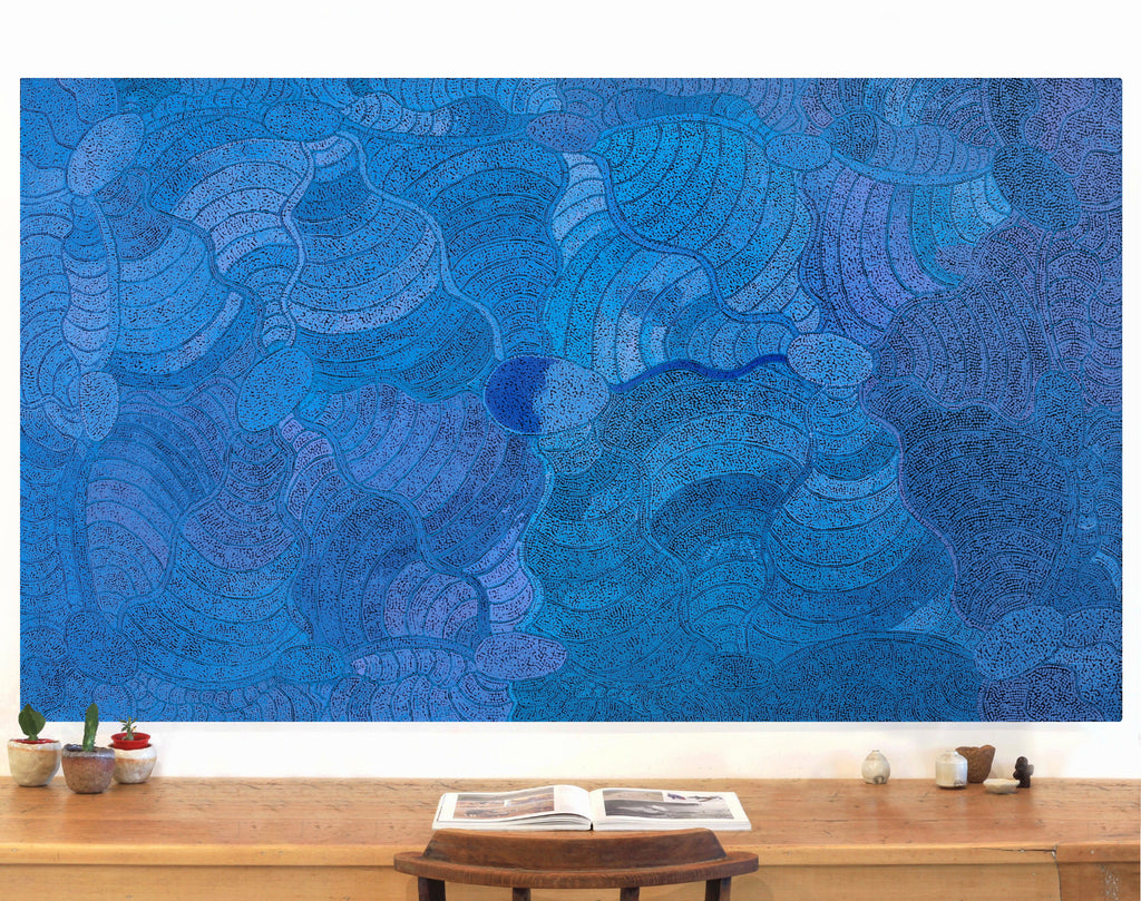 Aboriginal Artwork by Judith Nungarrayi Martin, Janganpa Jukurrpa (Brush-tail Possum Dreaming) - Mawurrji, 183x107cm