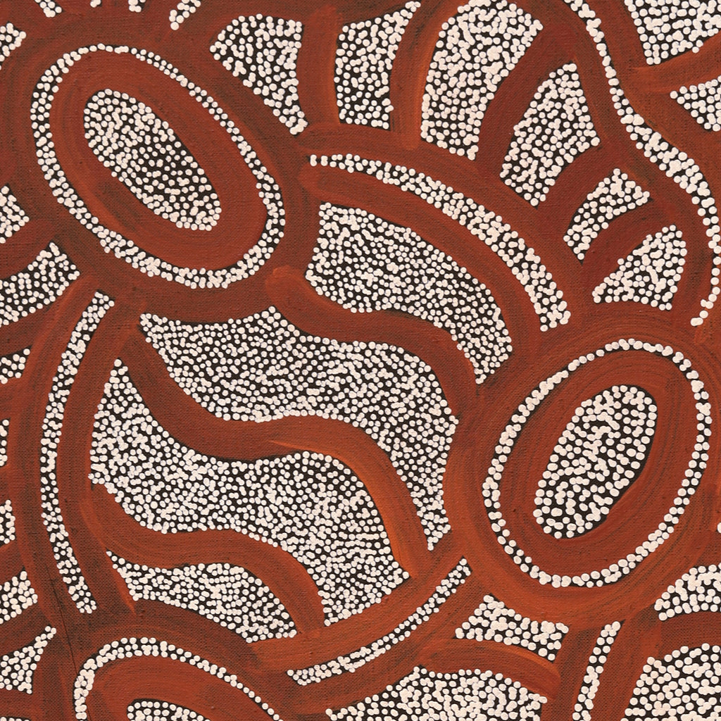 Aboriginal Artwork by Judith Nungarrayi Martin, Janganpa Jukurrpa (Brush-tail Possum Dreaming) - Mawurrji, 76x30cm