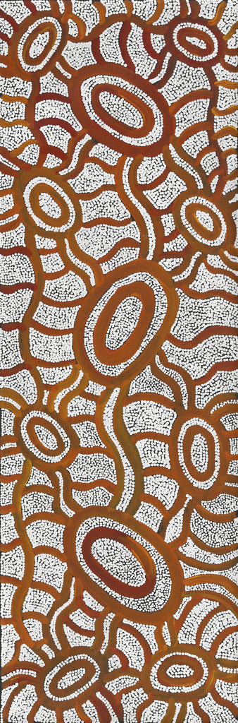 Aboriginal Artwork by Judith Nungarrayi Martin, Janganpa Jukurrpa (Brush-tail Possum Dreaming) - Mawurrji, 91x30cm