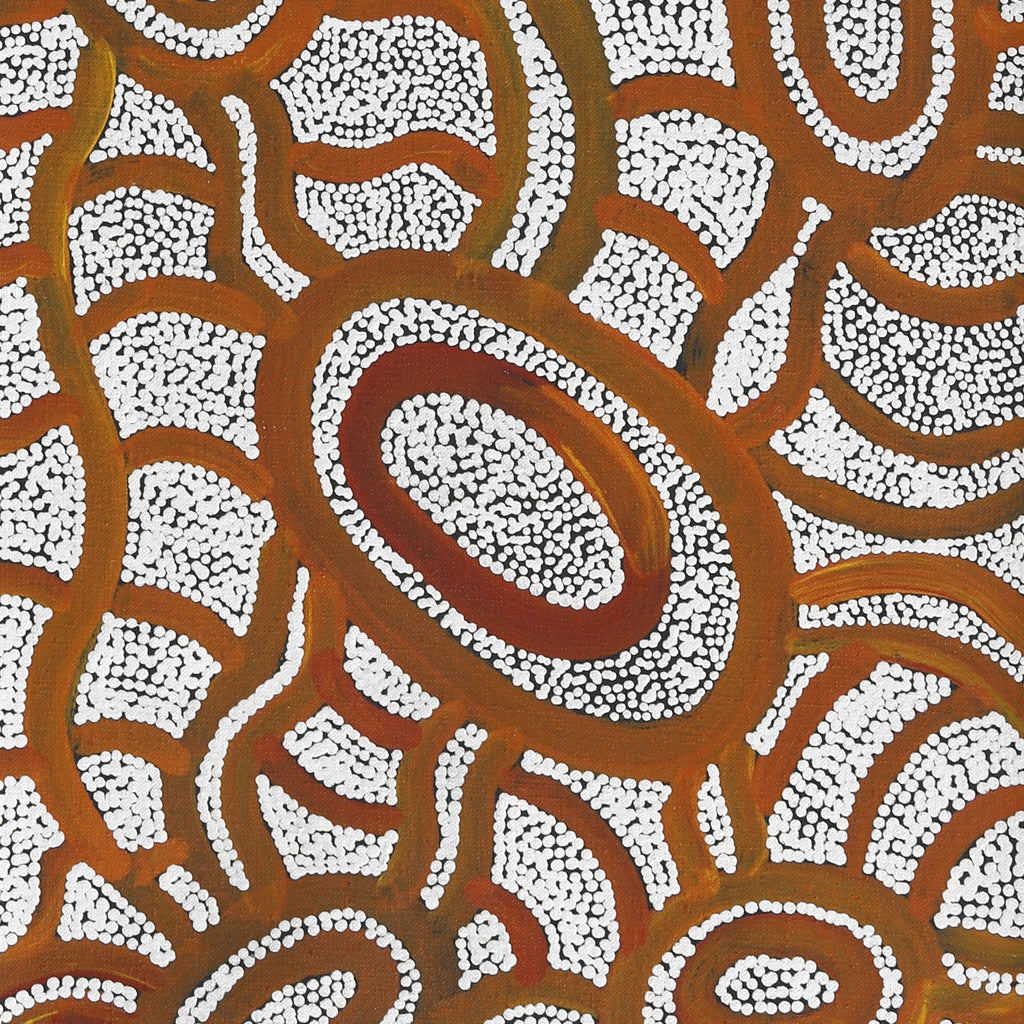 Aboriginal Artwork by Judith Nungarrayi Martin, Janganpa Jukurrpa (Brush-tail Possum Dreaming) - Mawurrji, 91x30cm