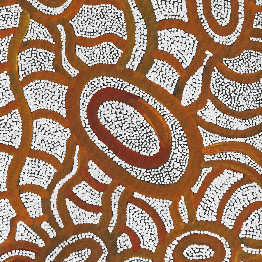 Aboriginal Artwork by Judith Nungarrayi Martin, Janganpa Jukurrpa (Brush-tail Possum Dreaming) - Mawurrji, 76x30cm