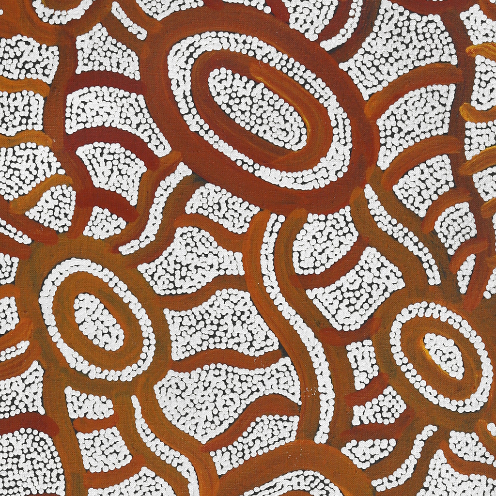 Aboriginal Artwork by Judith Nungarrayi Martin, Janganpa Jukurrpa (Brush-tail Possum Dreaming) - Mawurrji, 76x30cm