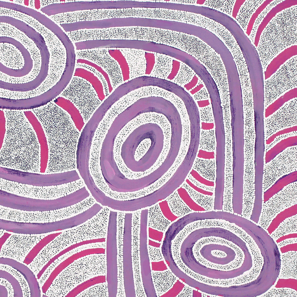 Aboriginal Artwork by Judith Nungarrayi Martin, Janganpa Jukurrpa (Brush-tail Possum Dreaming) - Mawurrji, 91x91cm
