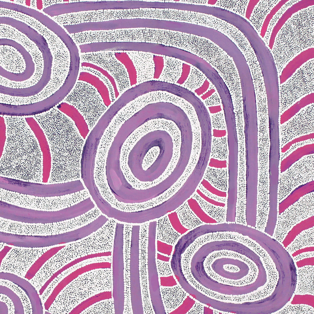 Aboriginal Art by Judith Nungarrayi Martin, Janganpa Jukurrpa (Brush-tail Possum Dreaming) - Mawurrji, 91x91cm - ART ARK®