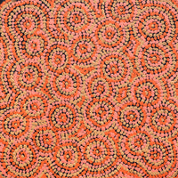 Aboriginal Artwork by Judith Napangardi Hargraves, Ngalyipi Jukurrpa (Snake Vine Dreaming) - Purturlu, 30x30cm
