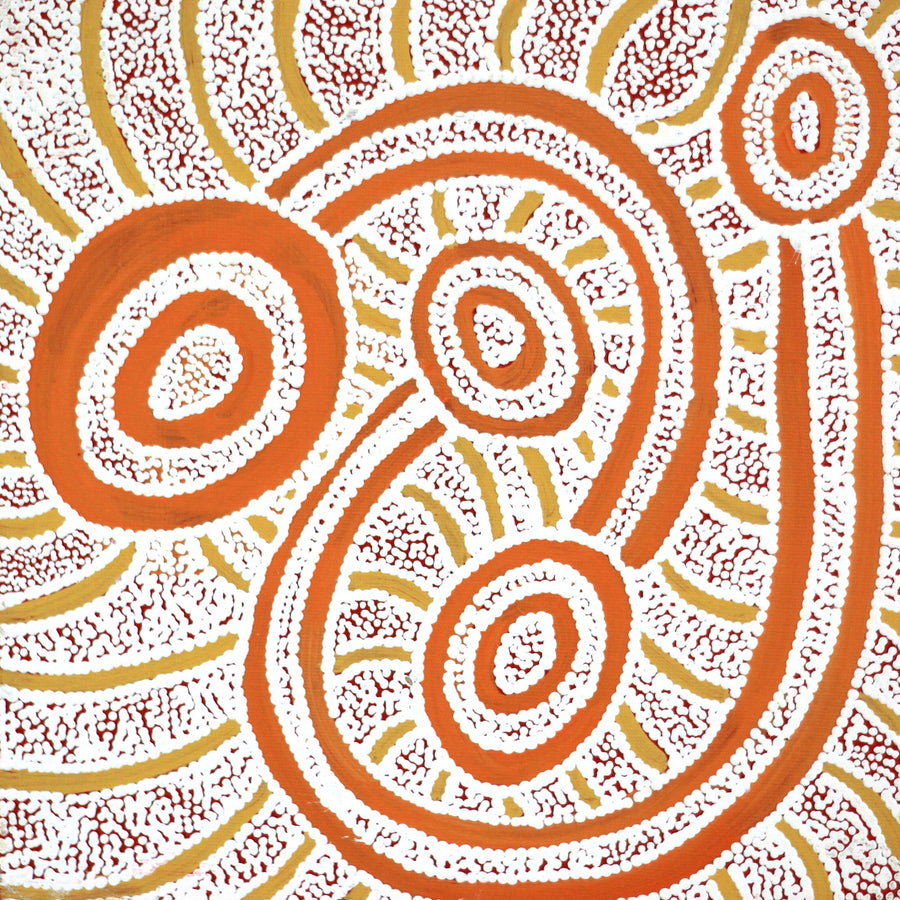 Aboriginal Artwork by Judith Nungarrayi Martin, Janganpa Jukurrpa (Brush-tail Possum Dreaming)- Mawurrji, 30x30cm