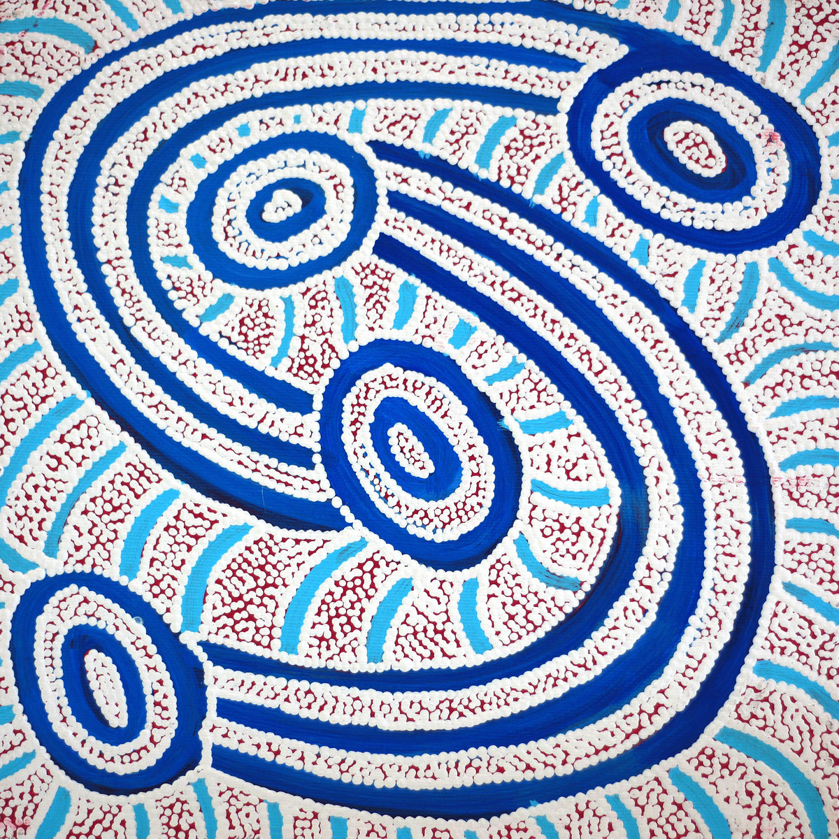 Aboriginal Art by Judith Nungarrayi Martin, Janganpa Jukurrpa (Brush-tail Possum Dreaming)-  Mawurrji, 30x30cm - ART ARK®