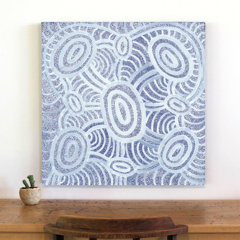 Aboriginal Artwork by Judith Nungarrayi Martin, Janganpa Jukurrpa (Brush-tail Possum Dreaming) - Mawurrji, 76x76cm