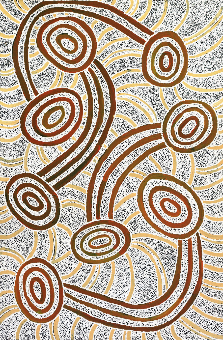Aboriginal Artwork by Judith Nungarrayi Martin, Janganpa Jukurrpa (Brush-tail Possum Dreaming) - Mawurrji, 91x61cm