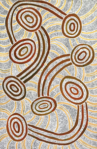 Aboriginal Artwork by Judith Nungarrayi Martin, Janganpa Jukurrpa (Brush-tail Possum Dreaming) - Mawurrji, 91x61cm - ART ARK®