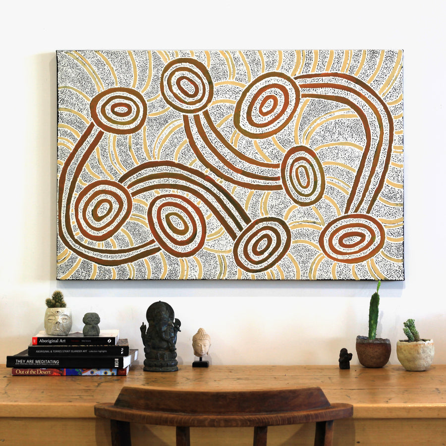 Aboriginal Artwork by Judith Nungarrayi Martin, Janganpa Jukurrpa (Brush-tail Possum Dreaming) - Mawurrji, 91x61cm