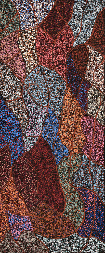 Aboriginal Artwork by Judy Miller, Ninuku Tjukurpa, 122x51cm