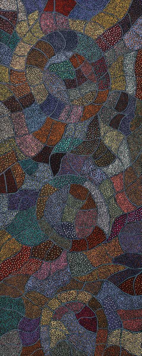 Aboriginal Art by Judy Miller, Ninuku Tjukurpa, 152x61cm - ART ARK®