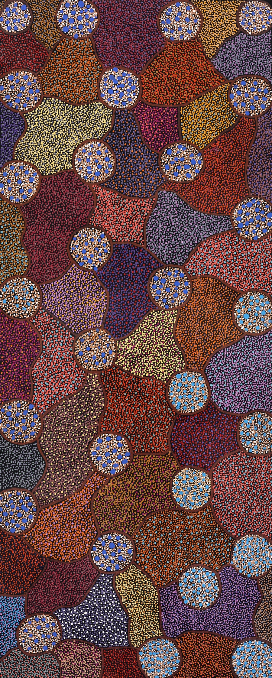 Aboriginal Artwork by Judy Miller, Ninuku Tjukurpa, 152x61cm