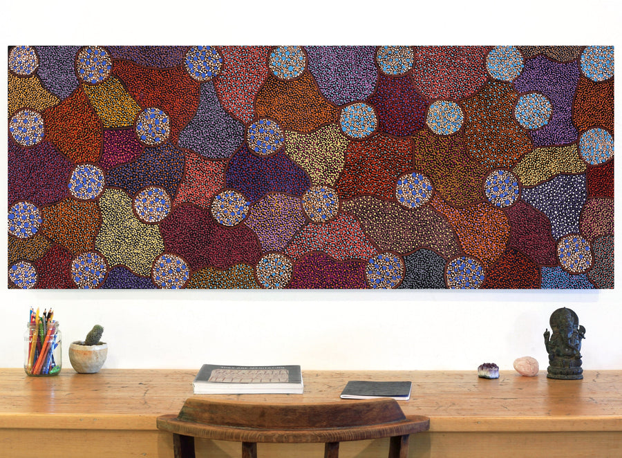 Aboriginal Artwork by Judy Miller, Ninuku Tjukurpa, 152x61cm