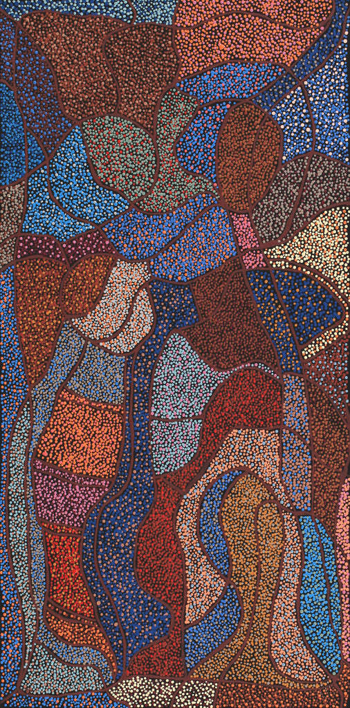 Aboriginal Artwork by Judy Miller, Ninuku Tjukurpa, 91x45cm