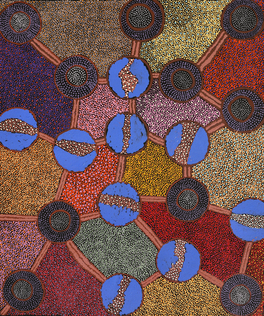 Aboriginal Art by Judy Miller, Ninuku Tjukurpa, 91x76cm - ART ARK®