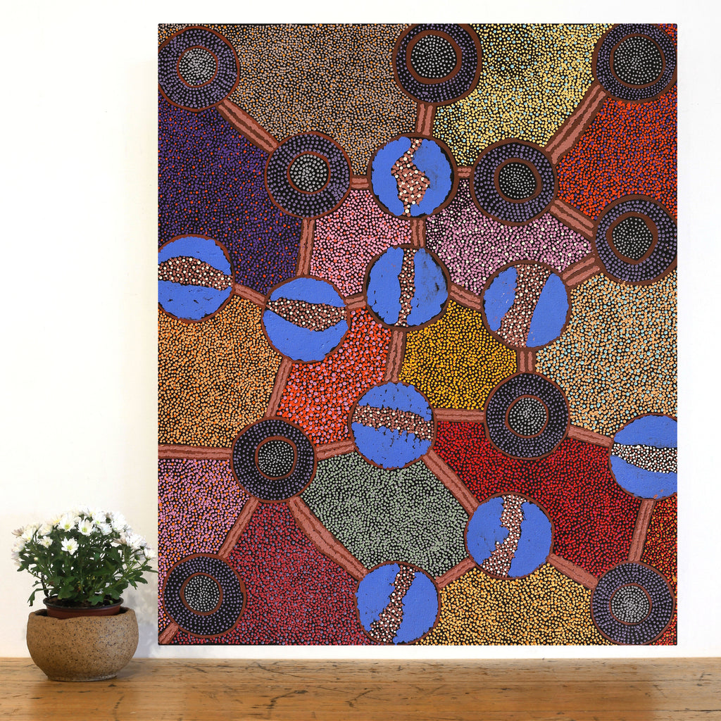 Aboriginal Artwork by Judy Miller, Ninuku Tjukurpa, 91x76cm - ART ARK®