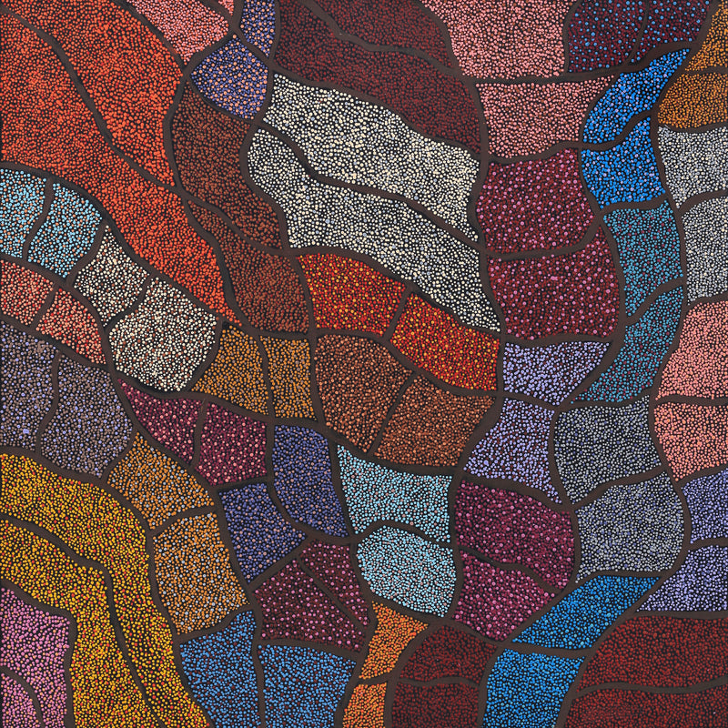 Aboriginal Artwork by Judy Miller, Ninuku Tjukurpa, 91x91cm