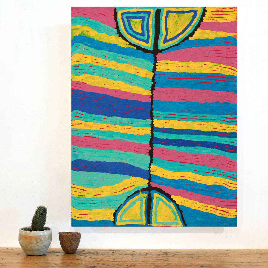 Aboriginal Artwork by Judy Napangardi Watson, Kurrkara Jukurrpa (Desert Oak Dreaming) - Mina Mina, 61x46cm