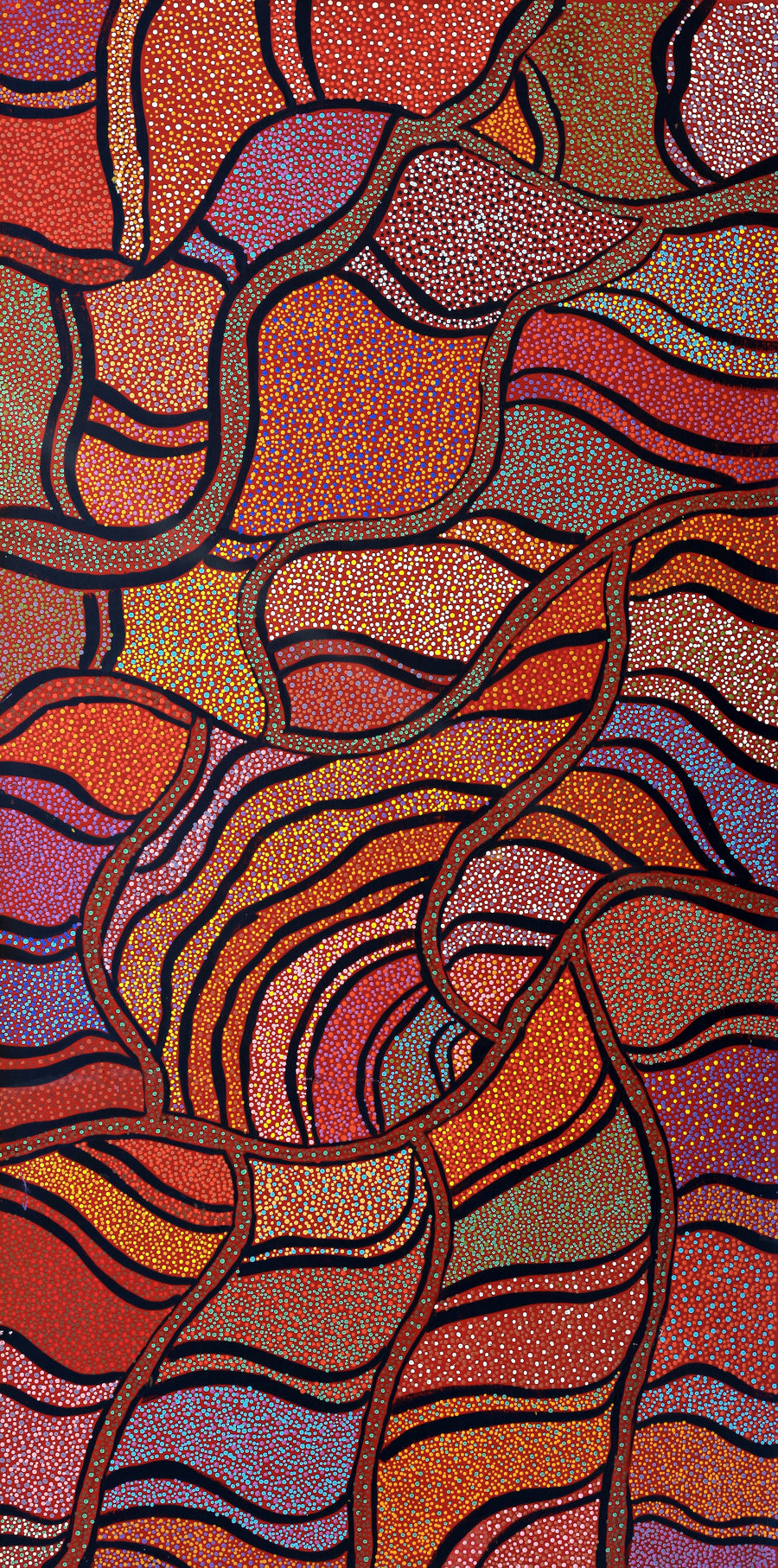 Aboriginal Artwork by Judy Miller, Ninuku Tjukurpa, 122x61cm