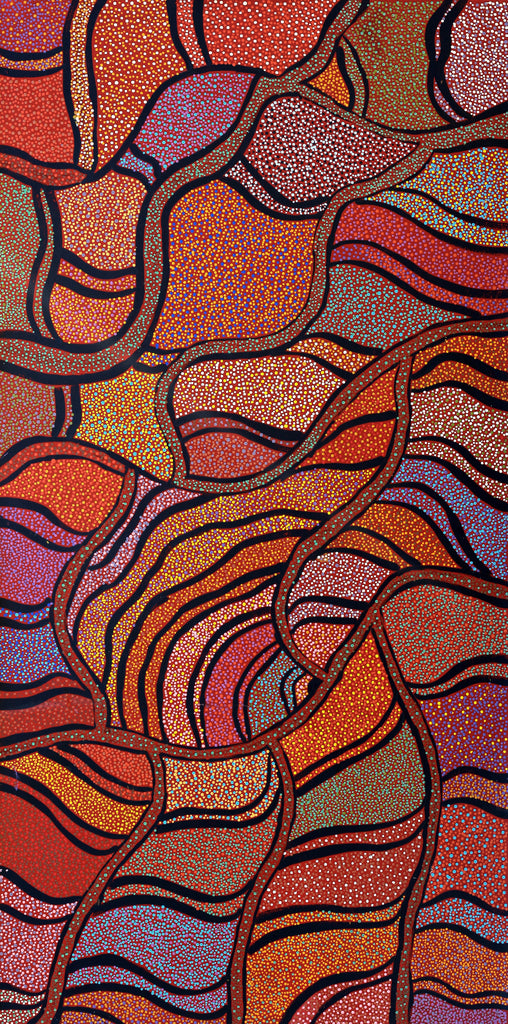 Aboriginal Artwork by Judy Miller, Ninuku Tjukurpa, 122x61cm