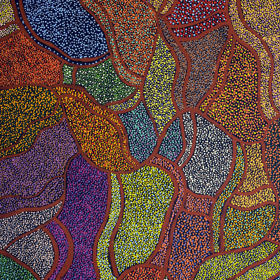 Aboriginal Artwork by Judy Miller, Ninuku Tjukurpa, 122x91cm