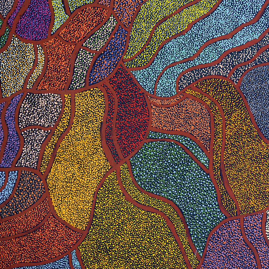 Aboriginal Artwork by Judy Miller, Ninuku Tjukurpa, 122x91cm