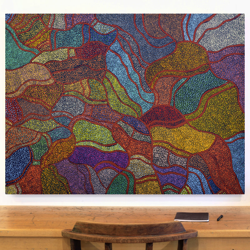 Aboriginal Artwork by Judy Miller, Ninuku Tjukurpa, 122x91cm