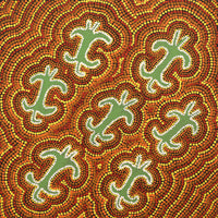 Aboriginal Artwork by Julie Napaljarri Kitson, Ngatijirri Jukurrpa (Budgerigar Dreaming), 30x30cm