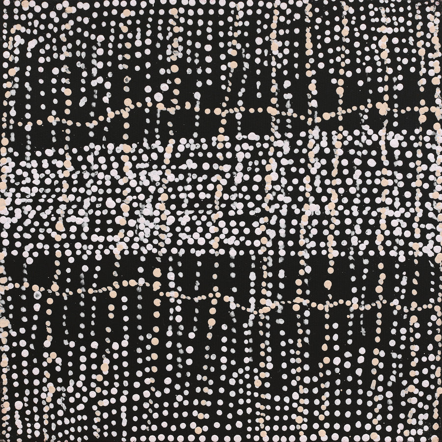 Aboriginal Artwork by Julie Nangala Robertson, Ngapa Jukurrpa (Water Dreaming) - Pirlinyarnu, 30x30cm