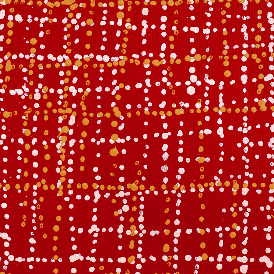 Aboriginal Artwork by Julie Nangala Robertson, Ngapa Jukurrpa (Water Dreaming) - Pirlinyarnu, 30x30cm