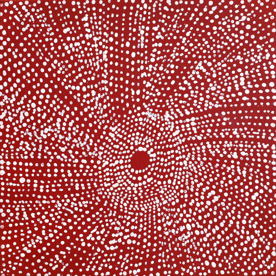 Aboriginal Artwork by Julie Nangala Robertson, Ngapa Jukurrpa (Water Dreaming) - Pirlinyarnu, 30x30cm