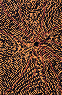 Aboriginal Artwork by Julie Nangala Robertson, Ngapa Jukurrpa (Water Dreaming) - Pirlinyarnu, 46x30cm
