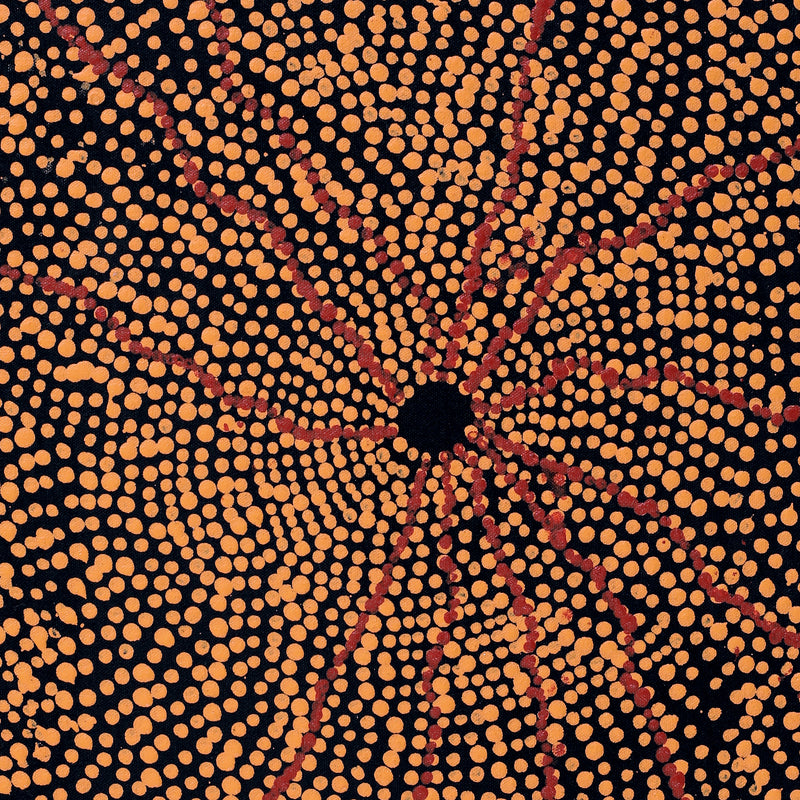 Aboriginal Artwork by Julie Nangala Robertson, Ngapa Jukurrpa (Water Dreaming) - Pirlinyarnu, 46x30cm