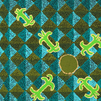 Aboriginal Artwork by Julie Napaljarri Kitson, Ngatijirri Jukurrpa (Budgerigar Dreaming), 30x30cm