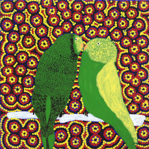 Aboriginal Artwork by Julie Napaljarri Kitson, Ngatijirri Jukurrpa (Budgerigar Dreaming), 30x30cm - ART ARK®