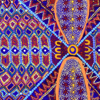 Aboriginal Artwork by Julie Napaljarri Kitson, Ngatijirri Jukurrpa (Budgerigar Dreaming), 30x30cm