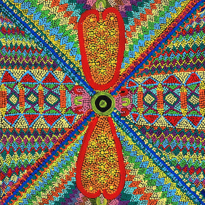 Aboriginal Artwork by Julie Napaljarri Kitson, Ngatijirri Jukurrpa (Budgerigar Dreaming), 30x30cm - ART ARK®