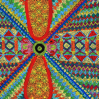 Aboriginal Artwork by Julie Napaljarri Kitson, Ngatijirri Jukurrpa (Budgerigar Dreaming), 30x30cm