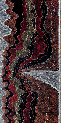 Aboriginal Artwork by Julie Nangala Robertson, Ngapa Jukurrpa (Water Dreaming) - Pirlinyarnu, 182x91cm