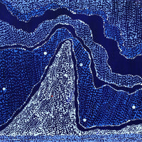 Aboriginal Artwork by Julie Nangala Robertson, Ngapa Jukurrpa (Water Dreaming) - Pirlinyarnu, 30x30cm