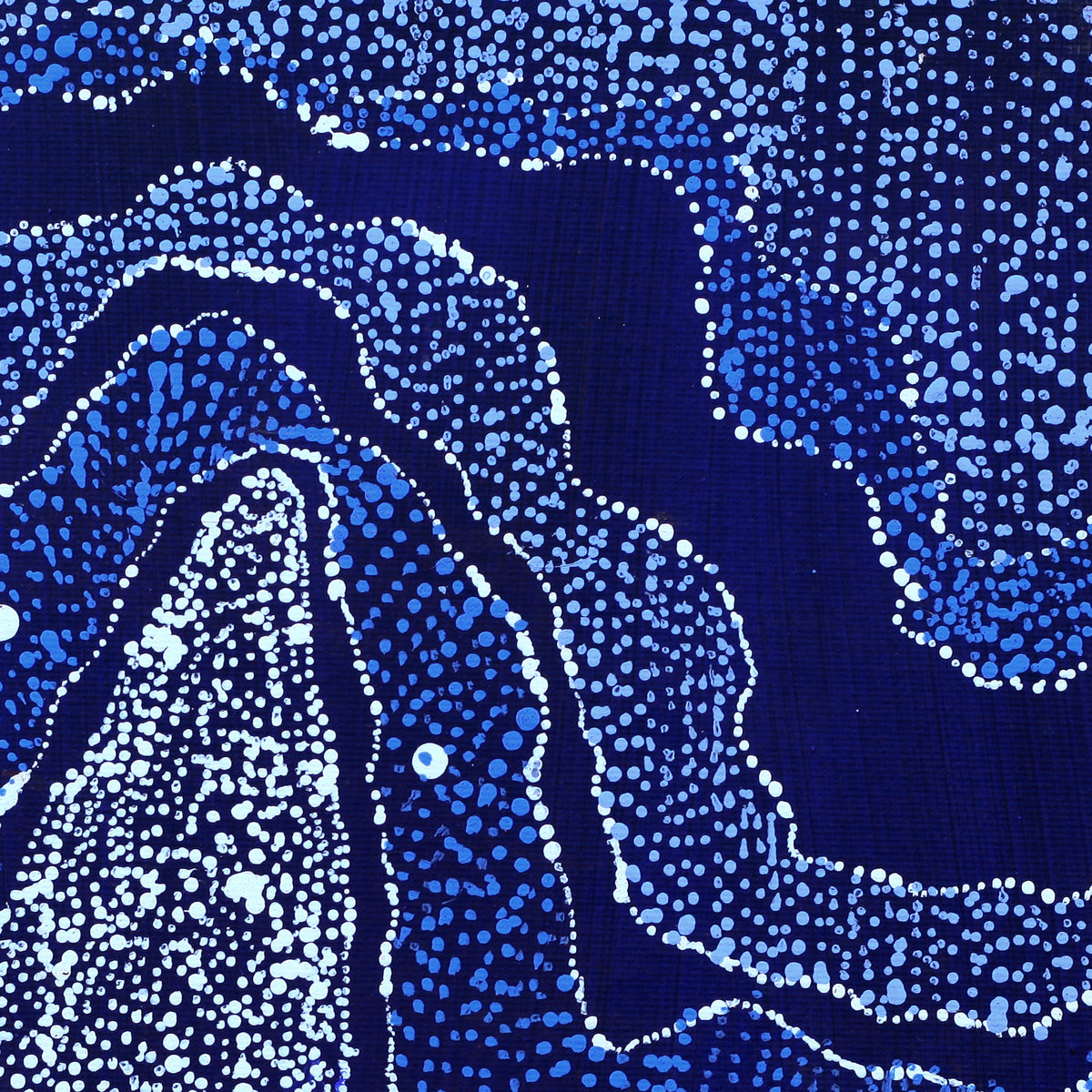 Aboriginal Artwork by Julie Nangala Robertson, Ngapa Jukurrpa (Water Dreaming) - Pirlinyarnu, 30x30cm