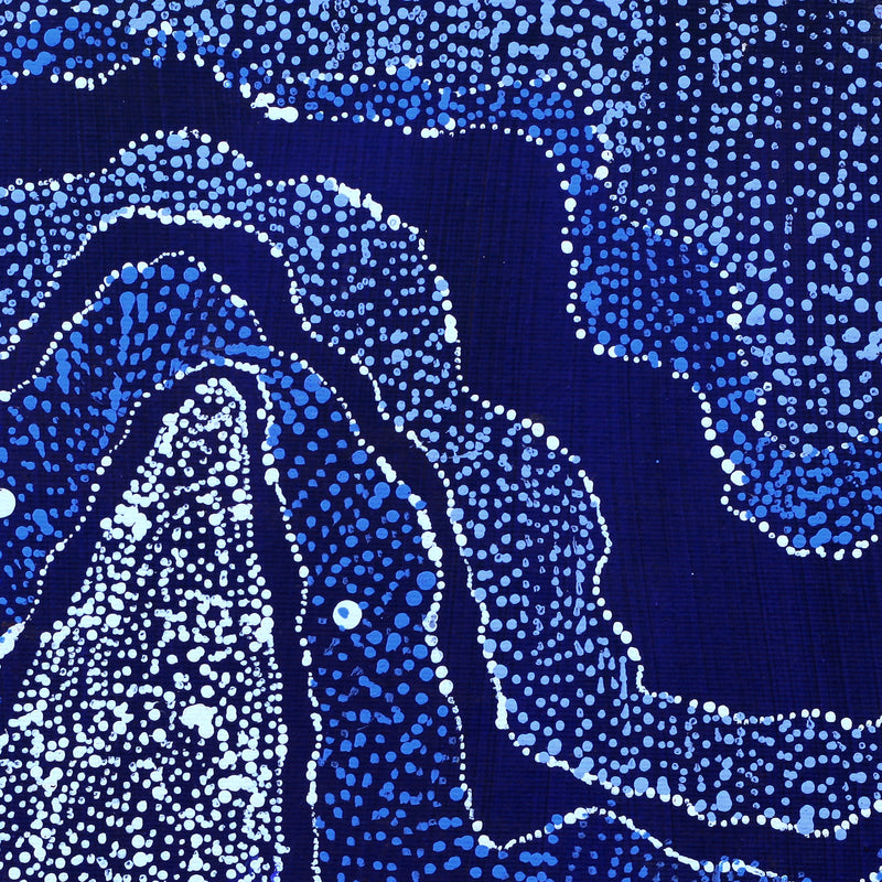 Aboriginal Artwork by Julie Nangala Robertson, Ngapa Jukurrpa (Water Dreaming) - Pirlinyarnu, 30x30cm