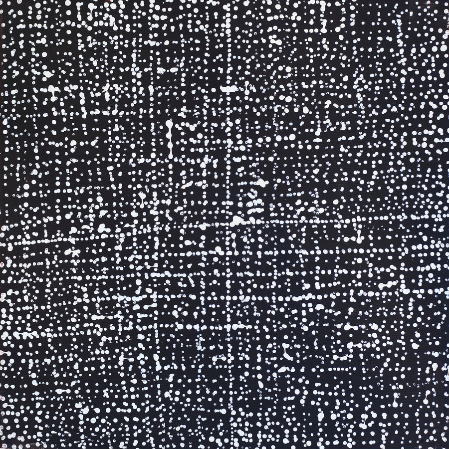 Aboriginal Artwork by Julie Nangala Robertson, Ngapa Jukurrpa (Water Dreaming) - Pirlinyarnu, 30x30cm