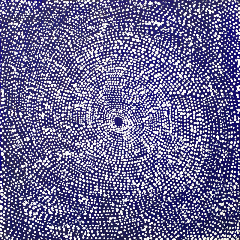 Aboriginal Artwork by Julie Nangala Robertson, Ngapa Jukurrpa (Water Dreaming) - Pirlinyarnu, 30x30cm