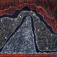 Aboriginal Artwork by Julie Nangala Robertson, Ngapa Jukurrpa (Water Dreaming) - Pirlinyarnu, 30x30cm