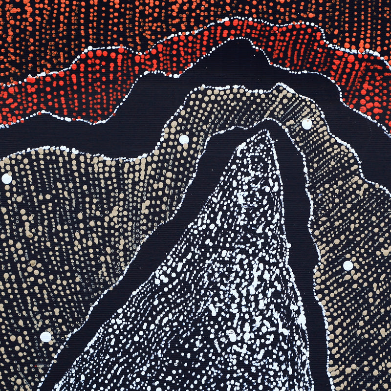 Aboriginal Artwork by Julie Nangala Robertson, Ngapa Jukurrpa (Water Dreaming) - Pirlinyarnu, 30x30cm