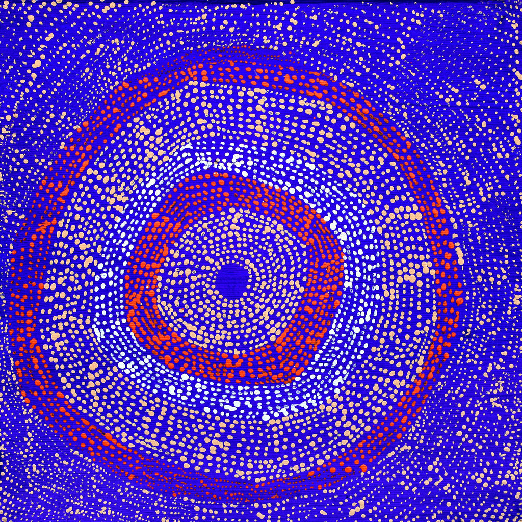 Aboriginal Artwork by Julie Nangala Robertson, Ngapa Jukurrpa (Water Dreaming) - Pirlinyarnu, 30x30cm