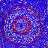 Aboriginal Artwork by Julie Nangala Robertson, Ngapa Jukurrpa (Water Dreaming) - Pirlinyarnu, 30x30cm